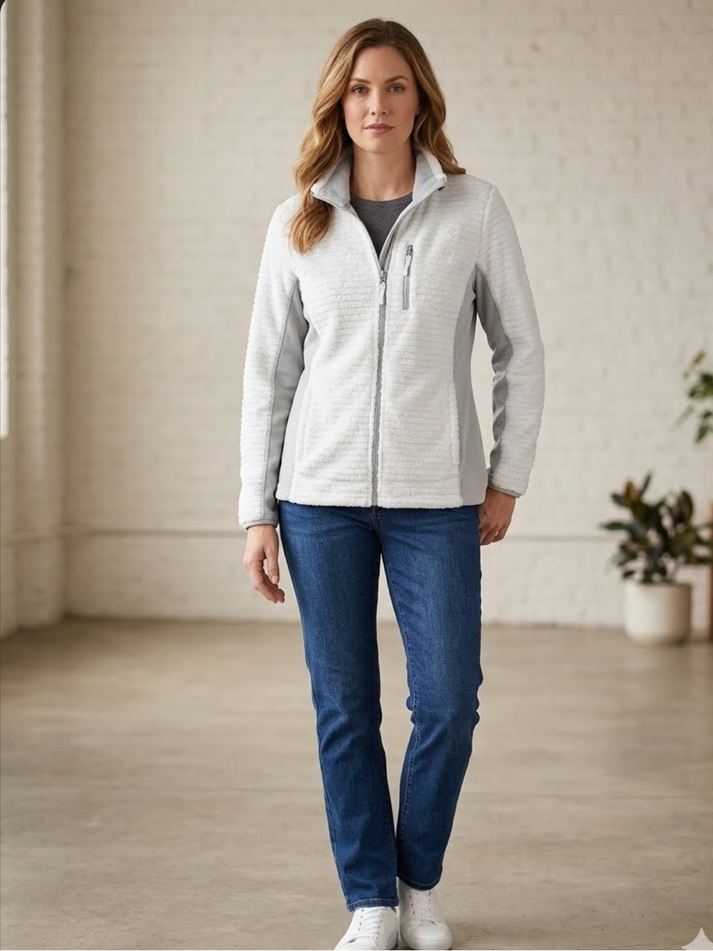 Faded Glory Gray and Cream Jacket